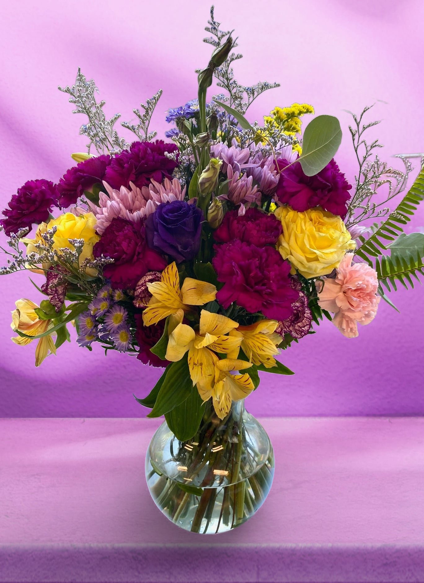 Plum and Sun Arrangement