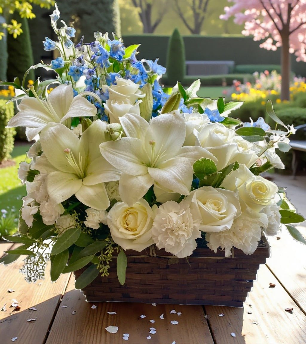 White Garden in a Basket