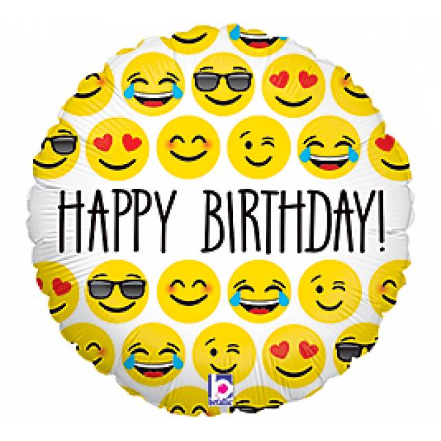 Happy Birthday  Emoticon Mylar