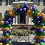 Mardi Gras Themed Balloon Arch